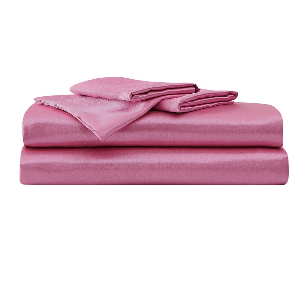 Betsey Johnson Pink Satin Sheet Set